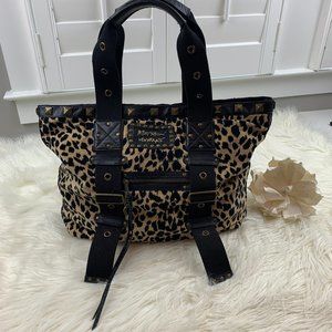 Betsey Johnson New York NY Velvet Leopard Tote